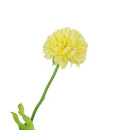 Leaf Enhance your floral arrangements w/ this 50cm artificial dahlia pompom spray in soft yellow. Crafted for realism, this high-quality flower stem - thumbnail 3