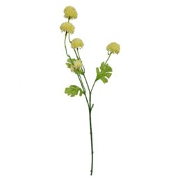 Leaf Enhance your floral arrangements w/ this 50cm artificial dahlia pompom spray in soft yellow. Crafted for realism, this high-quality flower stem - thumbnail 2