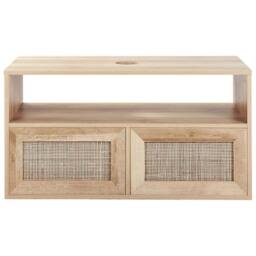 Wyld and Coco Boho Wall Mounted Bathroom Braided Rattan Front Light Brown in Natural - thumbnail 5