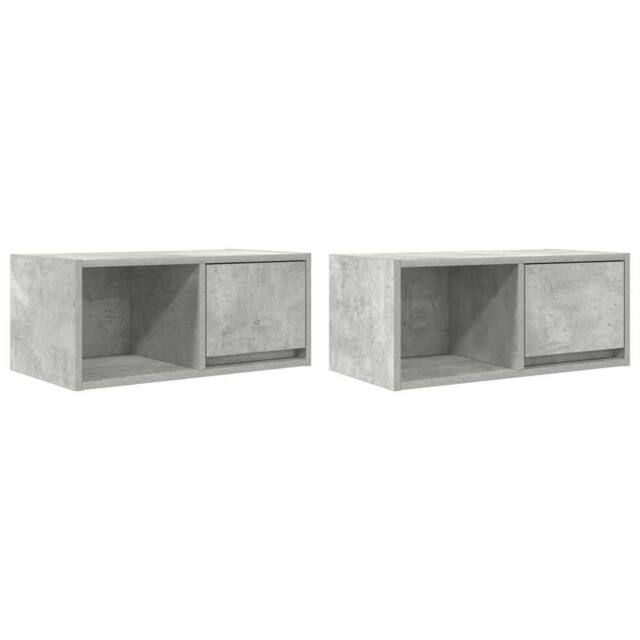 Berkfield Home TV Cabinets 2 pcs Concrete Grey 60x31x25.5 cm Engineered Wood - image 1