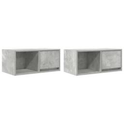 Berkfield Home TV Cabinets 2 pcs Concrete Grey 60x31x25.5 cm Engineered Wood - thumbnail 1