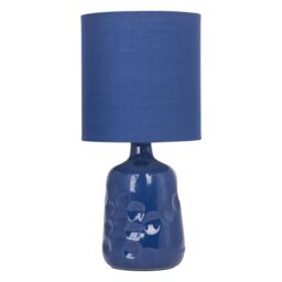 First Choice Lighting Set of 2 Dimple 29cm Navy Lamps - thumbnail 4