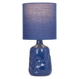 First Choice Lighting Set of 2 Dimple 29cm Navy Lamps - thumbnail 3