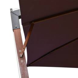Berkfield Home Hanging Parasol with Pole Bordeaux Red 3x3 m Solid Fir Wood in Burgundy - thumbnail 5
