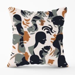 Warren Reed - Designer Abstract Grey Brown Silhouette Outdoor Cushion - Size: 60 cm x 60 cm - thumbnail 1