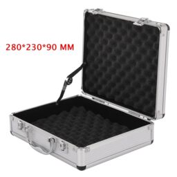 Hinsinc Aluminium Pistol Gun Case Lockable Flight Case Foam Tool Box UK in Silver - thumbnail 3
