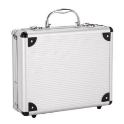 Hinsinc Aluminium Pistol Gun Case Lockable Flight Case Foam Tool Box UK in Silver - thumbnail 7