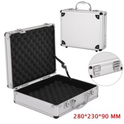 Hinsinc Aluminium Pistol Gun Case Lockable Flight Case Foam Tool Box UK in Silver - thumbnail 4