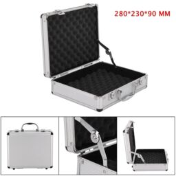 Hinsinc Aluminium Pistol Gun Case Lockable Flight Case Foam Tool Box UK in Silver - thumbnail 6