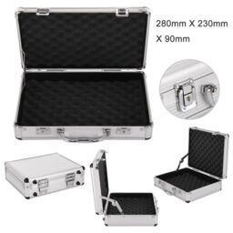 Hinsinc Aluminium Pistol Gun Case Lockable Flight Case Foam Tool Box UK in Silver - thumbnail 5