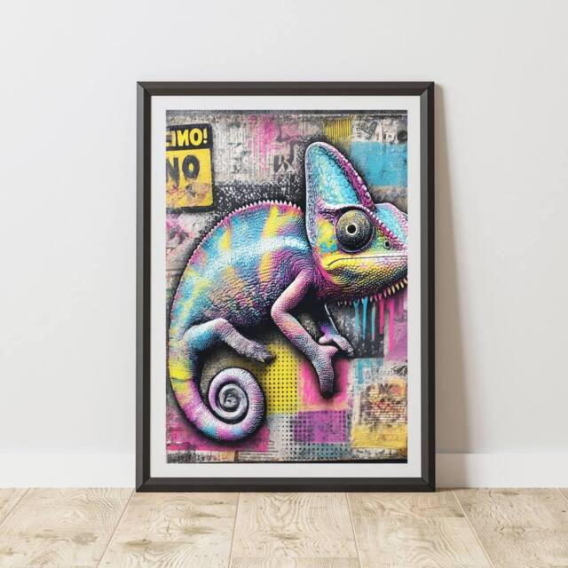 60 SECOND MAKEOVER Gheko Graffiti Print Urban Street Art Poster Junk Journal - Size: A4 - image 1
