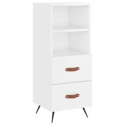 Berkfield Home Sideboard High Gloss White 34.5x34x90 cm Engineered Wood - thumbnail 2