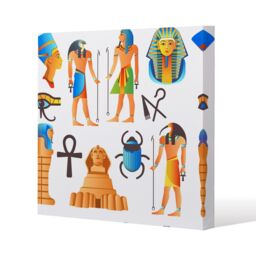 Benjamin Tate Design Egyptian Mythological Signs (Canvas Print) / 114 x 114 x 4cm in Natural - Size: 114 x 114 x 4 cm - thumbnail 1