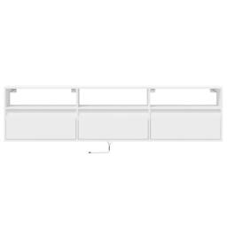 Berkfield Home TV Wall Cabinet with LED White 180x31x45 cm - Size: 180 x 31 x 45 cm - thumbnail 6