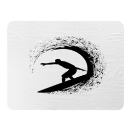 Benjamin Tate Design Surfer Silhouette Blanket in Natural - Size: 120 cm x 150 cm - thumbnail 1