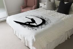 Benjamin Tate Design Surfer Silhouette Blanket in Natural - Size: 120 cm x 150 cm - thumbnail 3