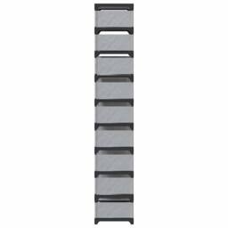 Berkfield Home Shoe Rack 10-Tier Grey 54x28x158 cm Non-woven Fabric - Size: 54 x 28 x 158 cm - thumbnail 6