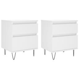 Berkfield Home Bedside Cabinets 2 pcs White 40x35x50 cm Engineered Wood - Size: 40 x 35 x 50 cm - thumbnail 2