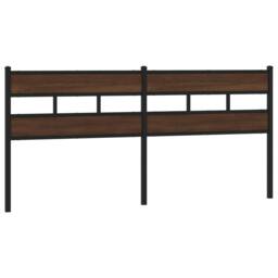 Berkfield Home Headboard Brown Oak 180 cm Steel & Engineered Wood - thumbnail 2