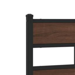 Berkfield Home Headboard Brown Oak 180 cm Steel & Engineered Wood - thumbnail 5