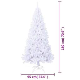 Berkfield Home Artificial Christmas Tree with Thick Branches White 180 cm PVC - thumbnail 7