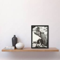 Artery8 Richard Roland Holst Framed Wall Art Tsar Nicholas II on the Russian Bear in White - Size: A4 - thumbnail 2