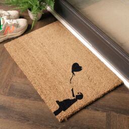 Artsy Mats Girl with a Balloon Graffiti Doormat in Black - Size: 40 cm x 60 cm - thumbnail 2