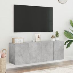 Berkfield Home TV Cabinets Wall-mounted 2 pcs Concrete Grey 60x30x41 cm - Size: 60 x 30 x 41 cm - thumbnail 4