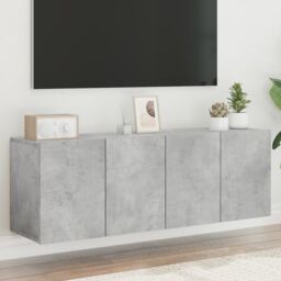 Berkfield Home TV Cabinets Wall-mounted 2 pcs Concrete Grey 60x30x41 cm - Size: 60 x 30 x 41 cm - thumbnail 1