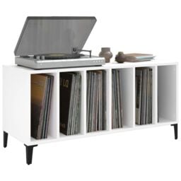 Berkfield Home Record Cabinet White 100x38x48 cm Engineered Wood - Size: 100 x 38 x 48 cm - thumbnail 4