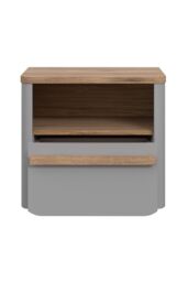 FWStyle Grey Sonoma Oak 1 Drawer 1 Shelf Bedside Table Cabinet - thumbnail 3