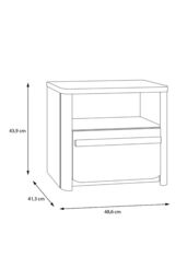 FWStyle Grey Sonoma Oak 1 Drawer 1 Shelf Bedside Table Cabinet - thumbnail 5