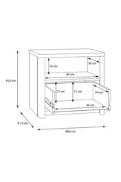 FWStyle Grey Sonoma Oak 1 Drawer 1 Shelf Bedside Table Cabinet - thumbnail 6