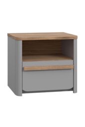 FWStyle Grey Sonoma Oak 1 Drawer 1 Shelf Bedside Table Cabinet - thumbnail 2