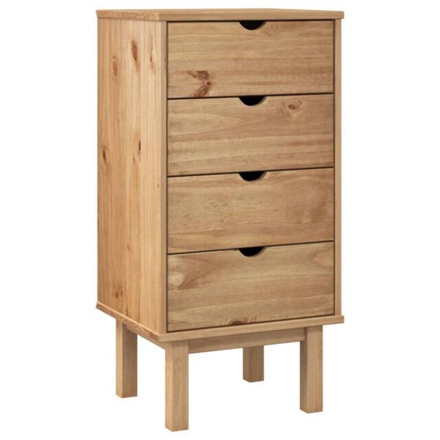 Berkfield Home Drawer Cabinet OTTA 45x39x90cm Solid Wood Pine in Brown - Size: 45 x 39 x 90 cm - image 1
