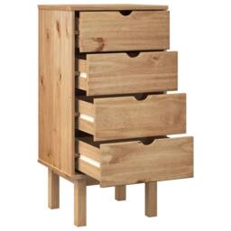 Berkfield Home Drawer Cabinet OTTA 45x39x90cm Solid Wood Pine in Brown - Size: 45 x 39 x 90 cm - thumbnail 4