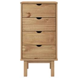 Berkfield Home Drawer Cabinet OTTA 45x39x90cm Solid Wood Pine in Brown - Size: 45 x 39 x 90 cm - thumbnail 3
