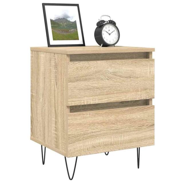 Berkfield Home Elegant Bedside Cabinet Sonoma Oak 40x35x50 cm Engineered Wood in Light Brown - Size: 40 x 35 x 50 cm - image 1