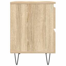 Berkfield Home Elegant Bedside Cabinet Sonoma Oak 40x35x50 cm Engineered Wood in Light Brown - Size: 40 x 35 x 50 cm - thumbnail 7