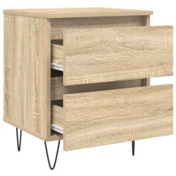 Berkfield Home Elegant Bedside Cabinet Sonoma Oak 40x35x50 cm Engineered Wood in Light Brown - Size: 40 x 35 x 50 cm - thumbnail 6