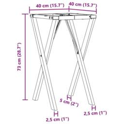 Berkfield Home Durable Dining Table Legs X-Frame 40x40x73 cm Steel in Black - Size: 40 x 40 x 73 cm - thumbnail 8