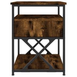 Berkfield Home Durable Bedside Cabinet Smoked Oak 40x42x55 cm Engineered Wood in Brown - Size: 40 x 42 x 55 cm - thumbnail 7