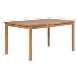 Berkfield Home Garden Table 150x90x77 cm Solid Teak Wood in Brown - Size: 150 x 90 x 77 cm - thumbnail 6