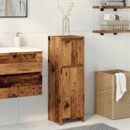 Berkfield Home Stylish Bathroom Cabinet Old Wood 30x30x95 cm Engineered Wood in Brown - Size: 30 x 30 x 95 cm
