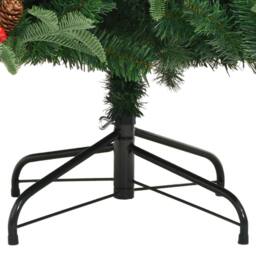 Berkfield Home Beautiful Artificial Hinged Christmas Tree with Cones & Berries in Green - thumbnail 6