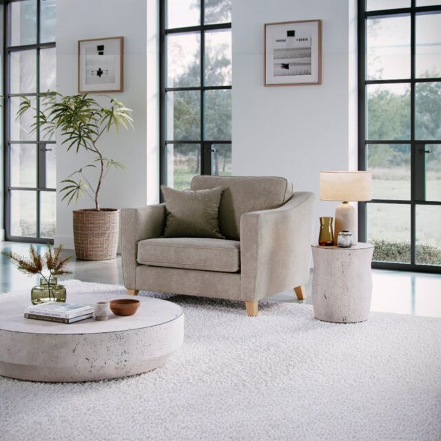 The Great Sofa Company Jackson Chenille Snuggle Chair in Stone - Size: Armchair - image 1