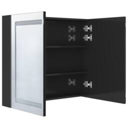 Berkfield Home LED Bathroom Mirror Cabinet Shining Black 80x12x68 cm - Size: 80 x 12 x 68 cm - thumbnail 5