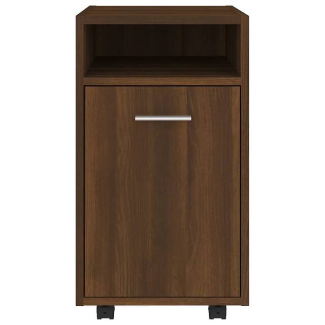 Berkfield Home Side Cabinet with Wheels Brown Oak 33x38x60 cm Engineered Wood - Size: 33 x 38 x 60 cm - image 1