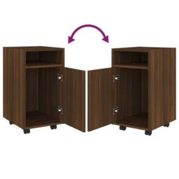Berkfield Home Side Cabinet with Wheels Brown Oak 33x38x60 cm Engineered Wood - Size: 33 x 38 x 60 cm - thumbnail 5