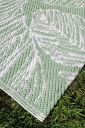 Fusion 'Matteo' Leaf Print UV Resistant Outdoor Rug in Green - Size: 170 cm x 120 cm - thumbnail 2